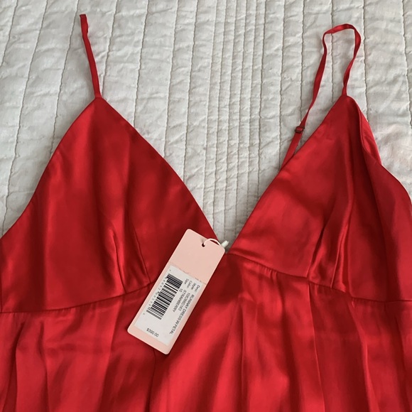 Rebecca Minkoff Strawberry Red Silk Blend Runway Petal Slip on Dress Siz… - Picture 9 of 12